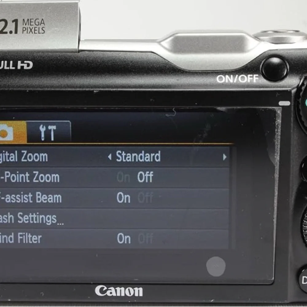 Canon Black Digital Camera with Zoom Lens and LCD Screen